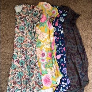 Girls Lularoe size 12 Carly dresses (4) together